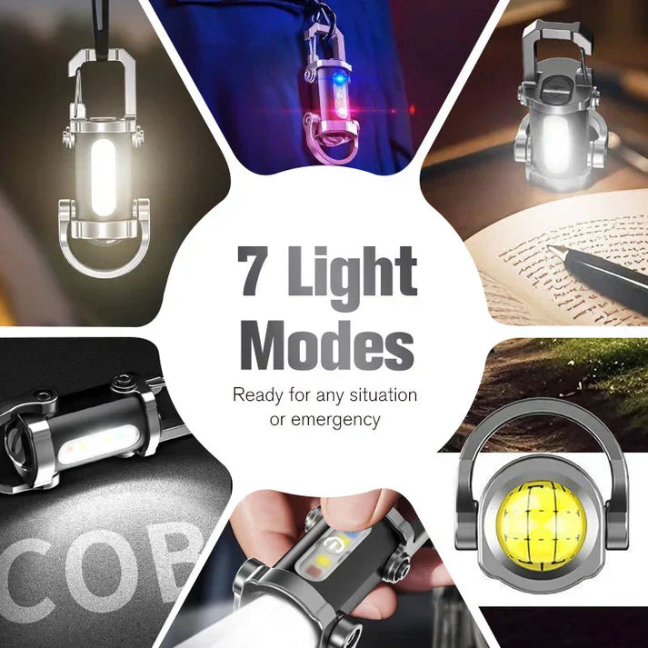 【🔥🔦1+1 ingyen】Hordozható, újratölthető, fényes zseblámpa kulcstartóhoz