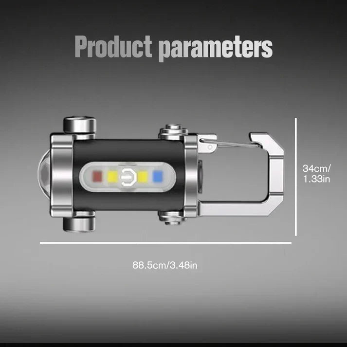 【🔥🔦1+1 ingyen】Hordozható, újratölthető, fényes zseblámpa kulcstartóhoz