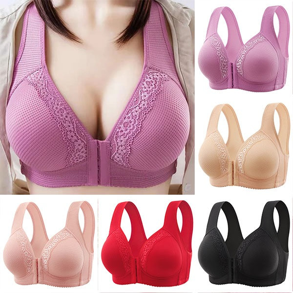 🔥🩲 Vásárlás 1 kap 1 ingyen - 2 db 🎁 Légáteresztő - Plus size melltartó, elöl nem acél karikákkal rögzítve