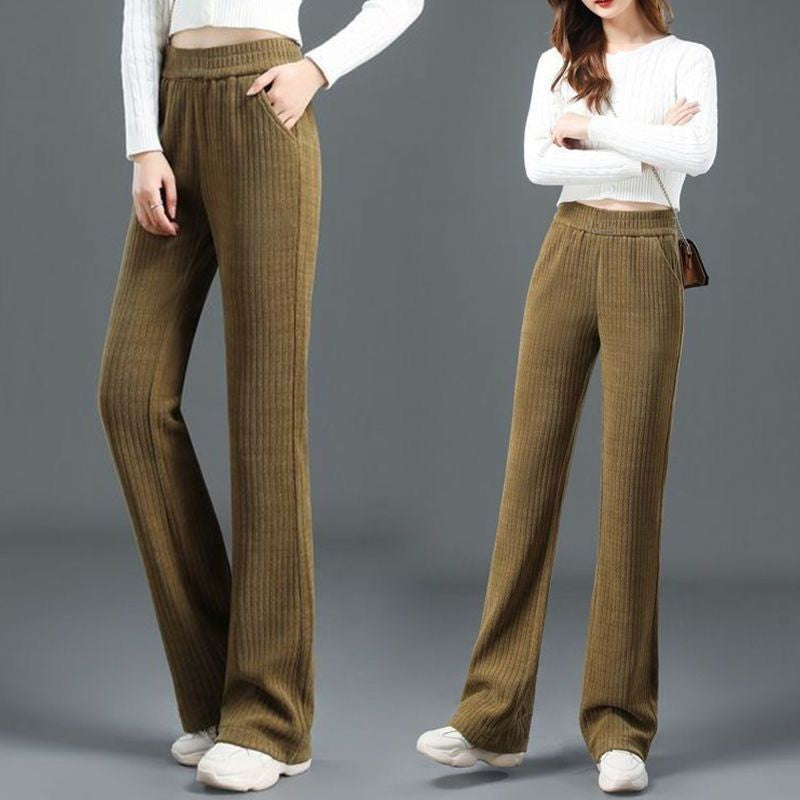 🔥👖Női Stretch szarvasbőr magas derekú nadrág