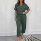 Női rövid ujjú többfunkciós Jumpsuit