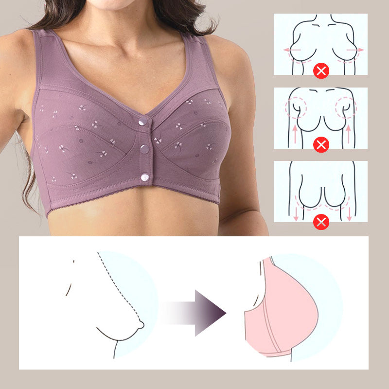 🔥🩲Sexy gathering melltartó2 Buy 1 Get 1 Free (3 DB)🔥Női elülső záródású pamut melltartóhoz