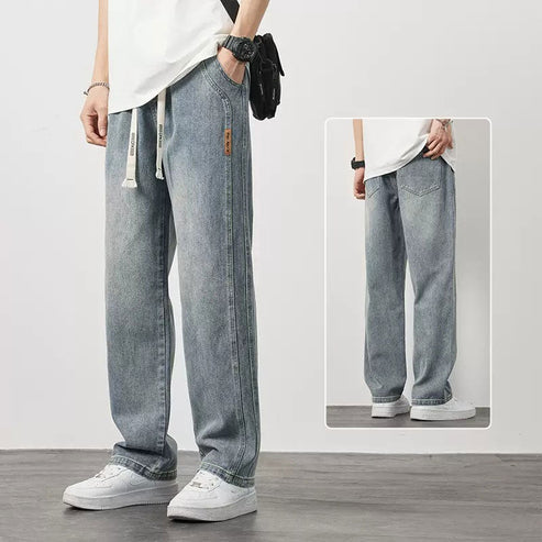 🔥👖Férfi laza egyenes farmerek