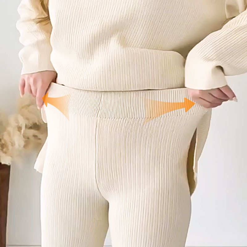 🔥👚👖Kötött, kétrészes, V-nyakú, V-nyakú kezeslábas