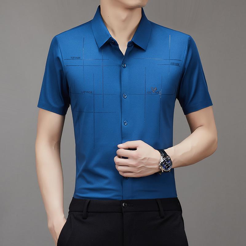 🔥👔Férfi Ice Silk Business ing💁‍♂️