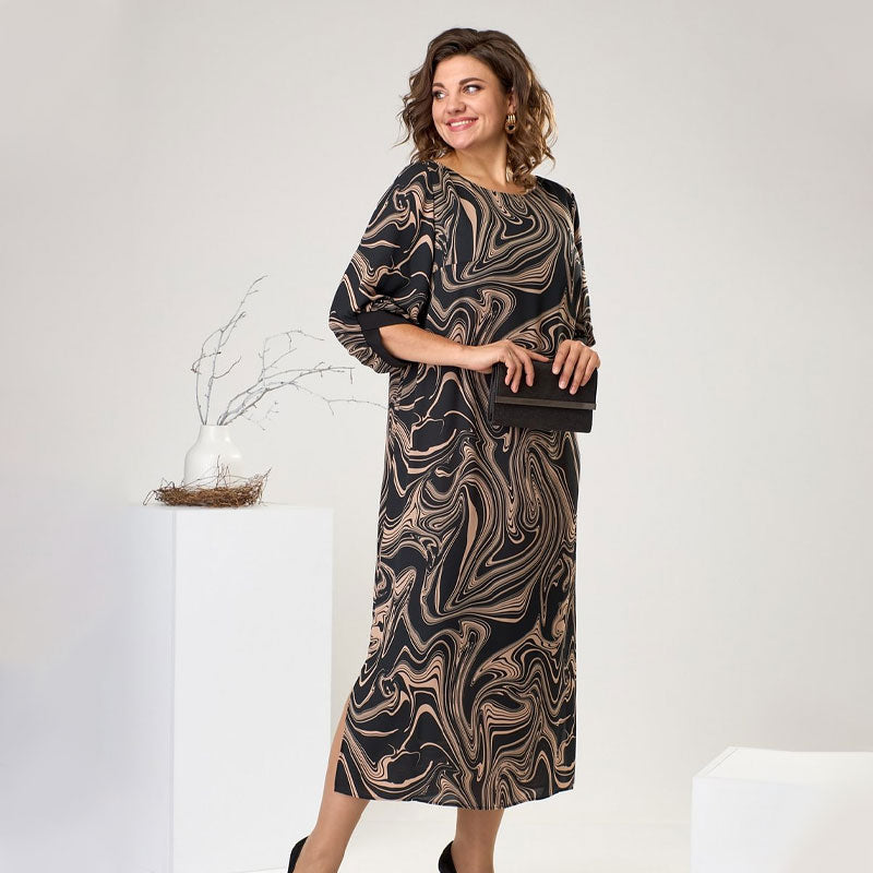 🔥👗【M-4XL】🌸 Márványozott prémium textúrájú ruhák