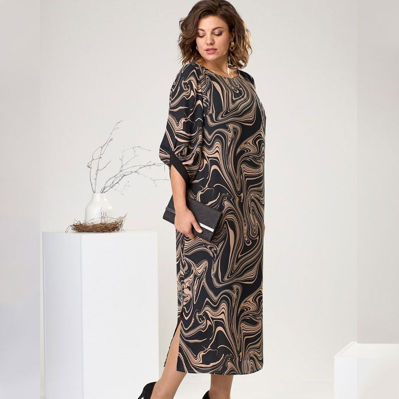 🔥👗【M-4XL】🌸 Márványozott prémium textúrájú ruhák