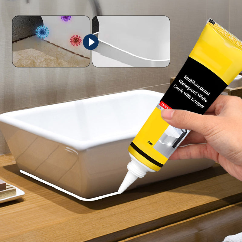 【🔥2+1 ingyenes】☔Többfunkciós vízálló fehér tömítőanyag kaparóval