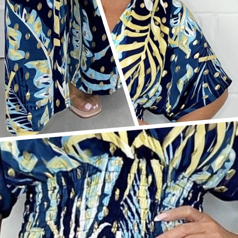 🔥👗【M-4XL】Nyomtatott széles szárú kezeslábas