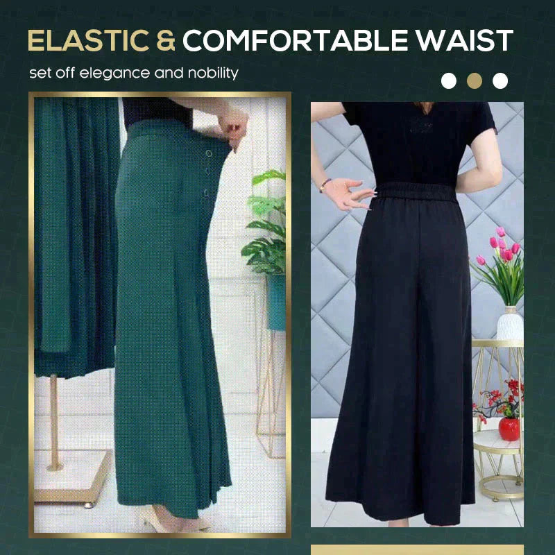 🔥👗【M-4XL】💞Laza, légáteresztő, széles szárú, magas derekú nadrágok