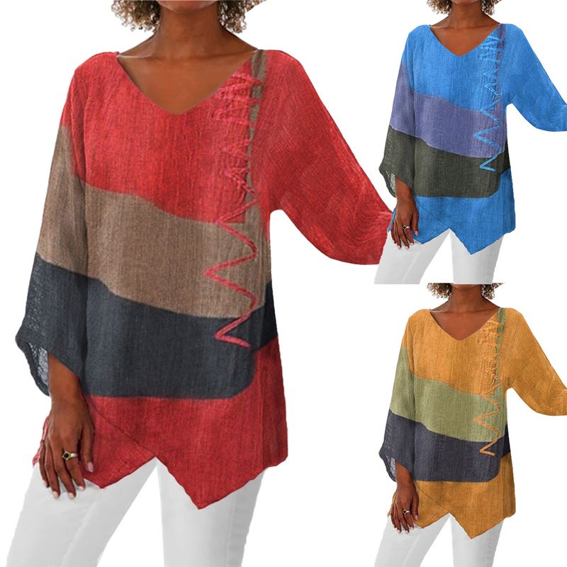 🔥👚【M-4XL】🌸Vintage nyomtatott hosszú ujjú póló