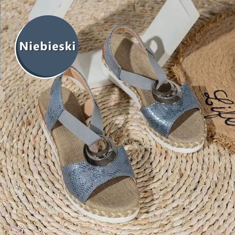 💖NŐI NYÁRI NYITOTT TALPÚ SZANDÁL FÉM DÍSZÍTÉSSEL👡