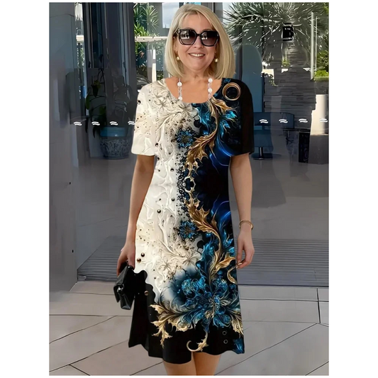 🔥👗 Háromdimenziós virágminta egy könnyű nyári ruhán nők számára