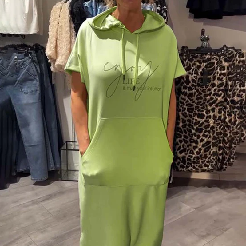 🔥👗【S-3XL】Női rövid ujjú kapucnis ruha