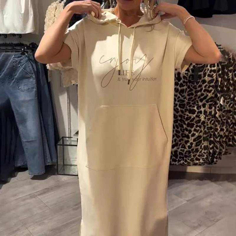🔥👗【S-3XL】Női rövid ujjú kapucnis ruha