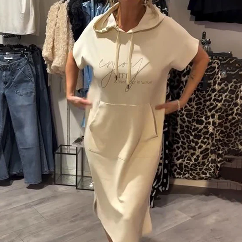 🔥👗【S-3XL】Női rövid ujjú kapucnis ruha
