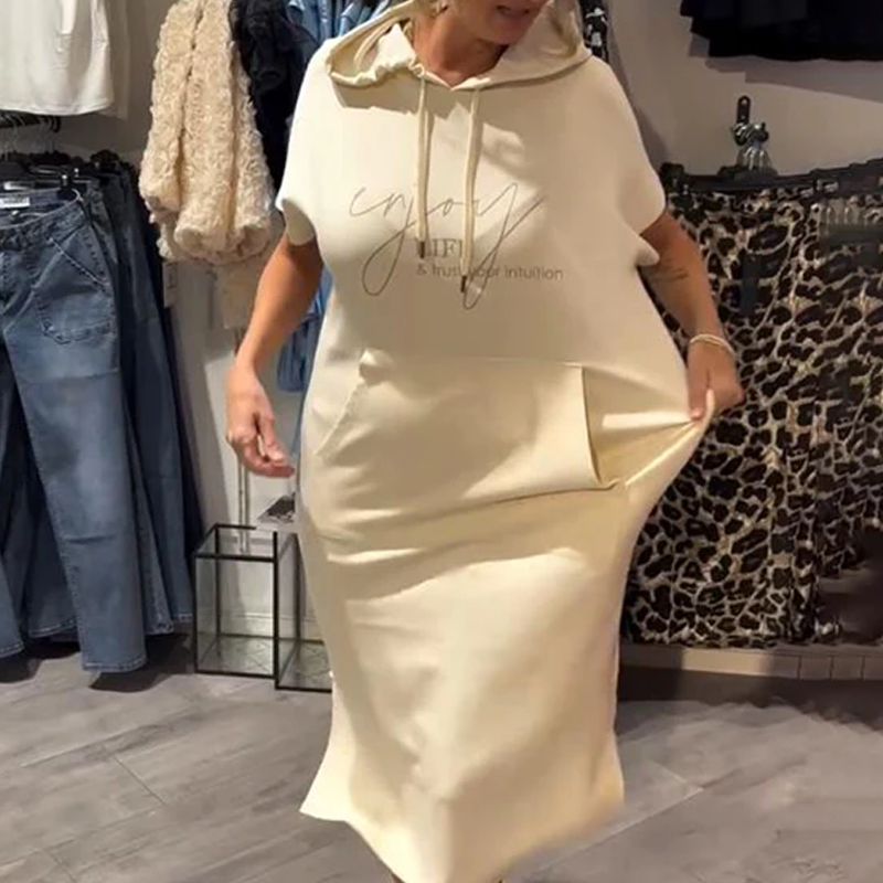 🔥👗【S-3XL】Női rövid ujjú kapucnis ruha