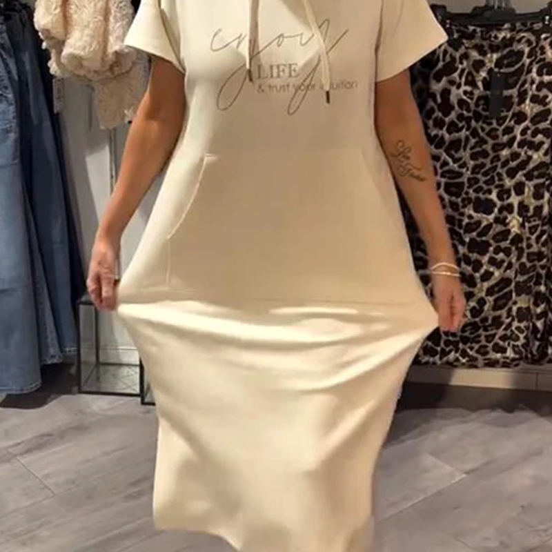 🔥👗【S-3XL】Női rövid ujjú kapucnis ruha