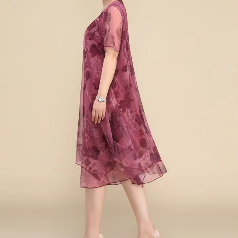 🔥👗Női elegáns alkalmi könnyű, nyomott ruha