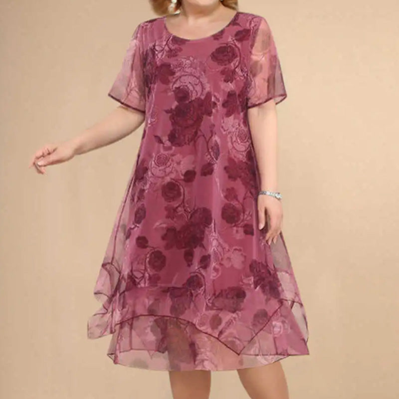 🔥👗Női elegáns alkalmi könnyű, nyomott ruha