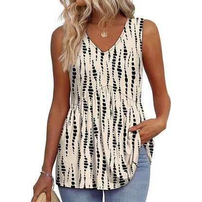 🔥👚Elegáns női ujjatlan V-nyakú felső