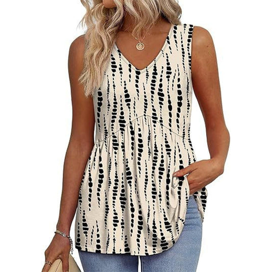 🔥👚Elegáns női ujjatlan V-nyakú felső