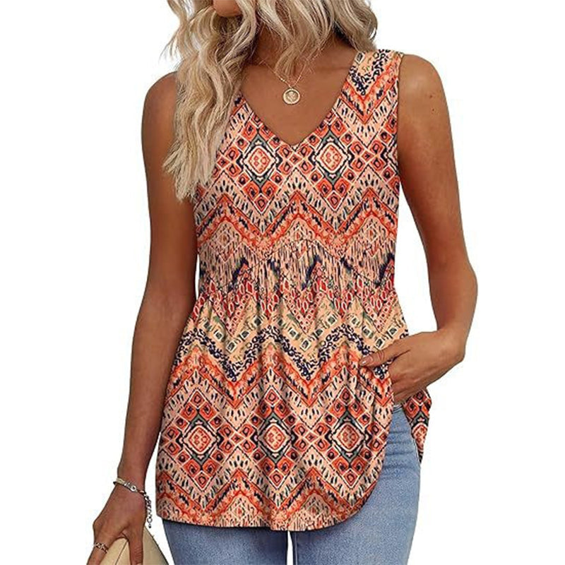 🔥👚Elegáns női ujjatlan V-nyakú felső