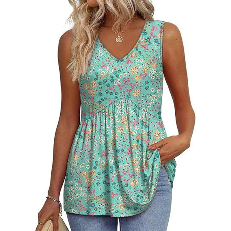 🔥👚Elegáns női ujjatlan V-nyakú felső