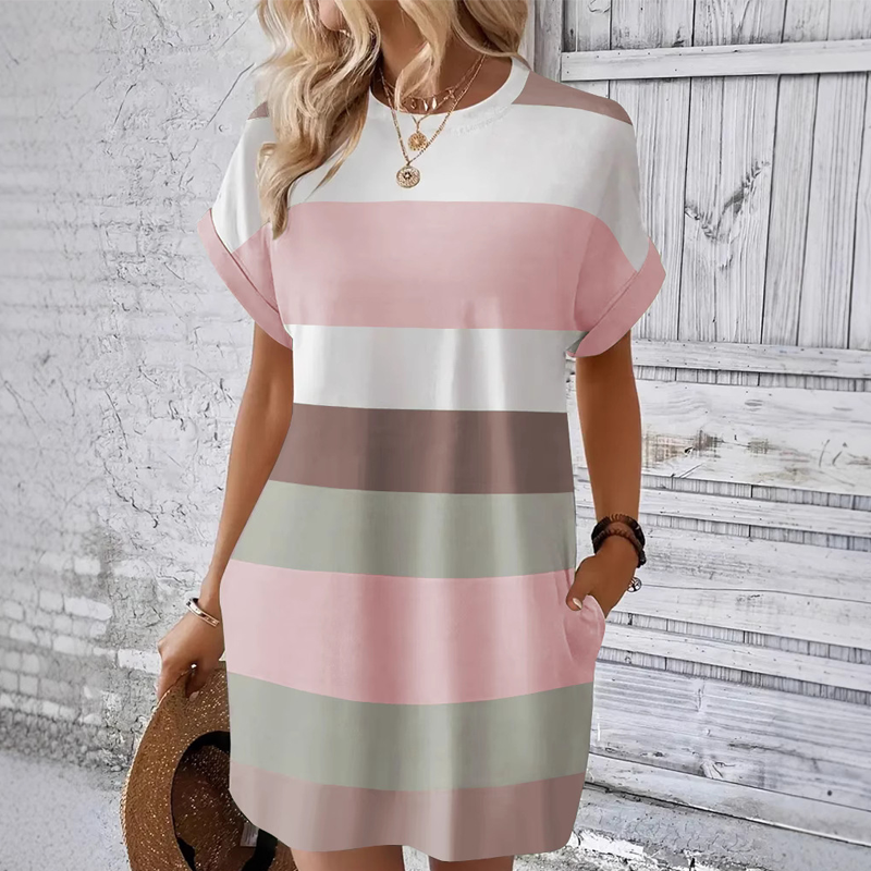 🔥👗Női alkalmi kerek nyakú ruha
