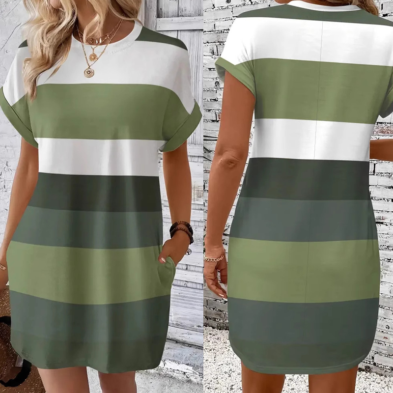 🔥👗Női alkalmi kerek nyakú ruha
