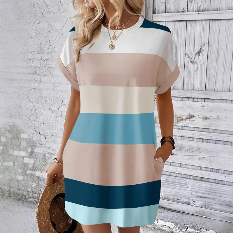 🔥👗Női alkalmi kerek nyakú ruha