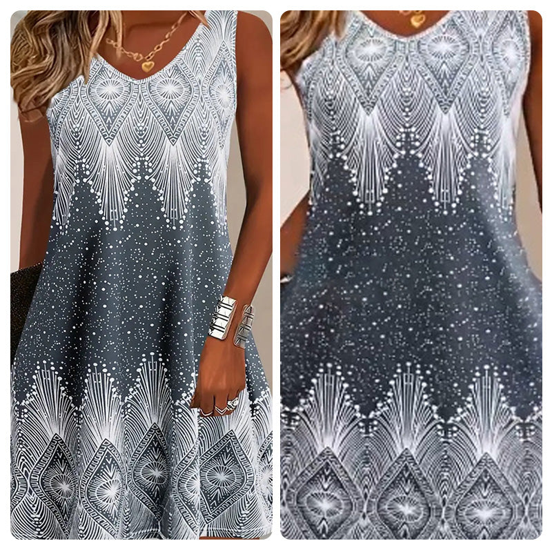 🔥👗Divatos alkalmi etnikai stílusú ujjatlan ruha