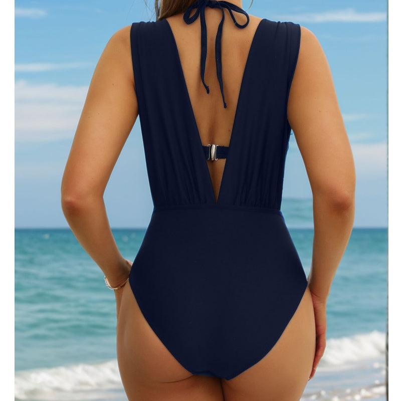 🔥👙Női nyakkendő egyszínű fürdőruha 2 részes készlet