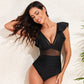 🔥👙 Női hálós úszódressz patchwork mintával