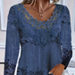 🔥👗 Női elegáns csipkével szegélyezett hosszú ujjú blúz