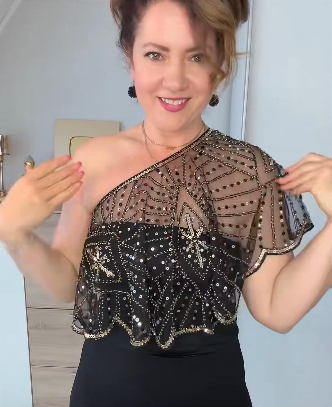 🔥👚Vintage csipke gyöngyös kendő 🌬️🥰