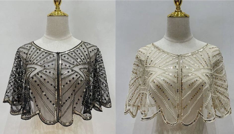 🔥👚Vintage csipke gyöngyös kendő 🌬️🥰