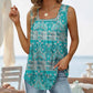 🔥👚Női nyári ujjatlan, négyzet alakú nyakú mintás camisole felső