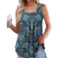 🔥👚Női nyári ujjatlan, négyzet alakú nyakú mintás camisole felső