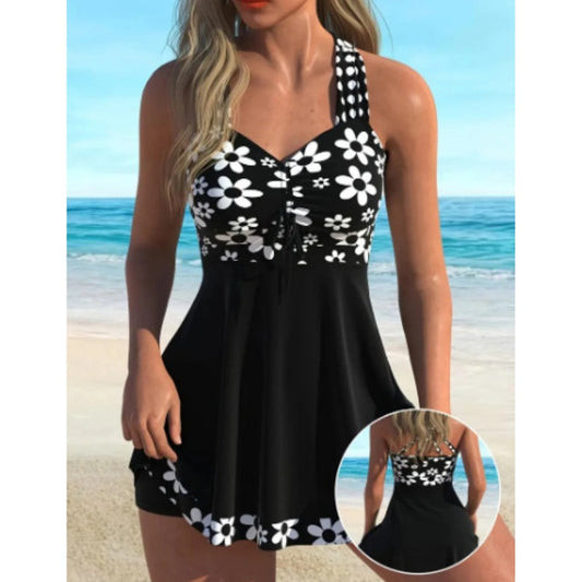 🔥👙Női virágmintás Tankini fürdőruhák Boyshorts-szal