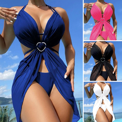🔥👙Egyszínű, pántnélküli bikini 3 darabos szett
