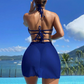 🔥👙Egyszínű, pántnélküli bikini 3 darabos szett