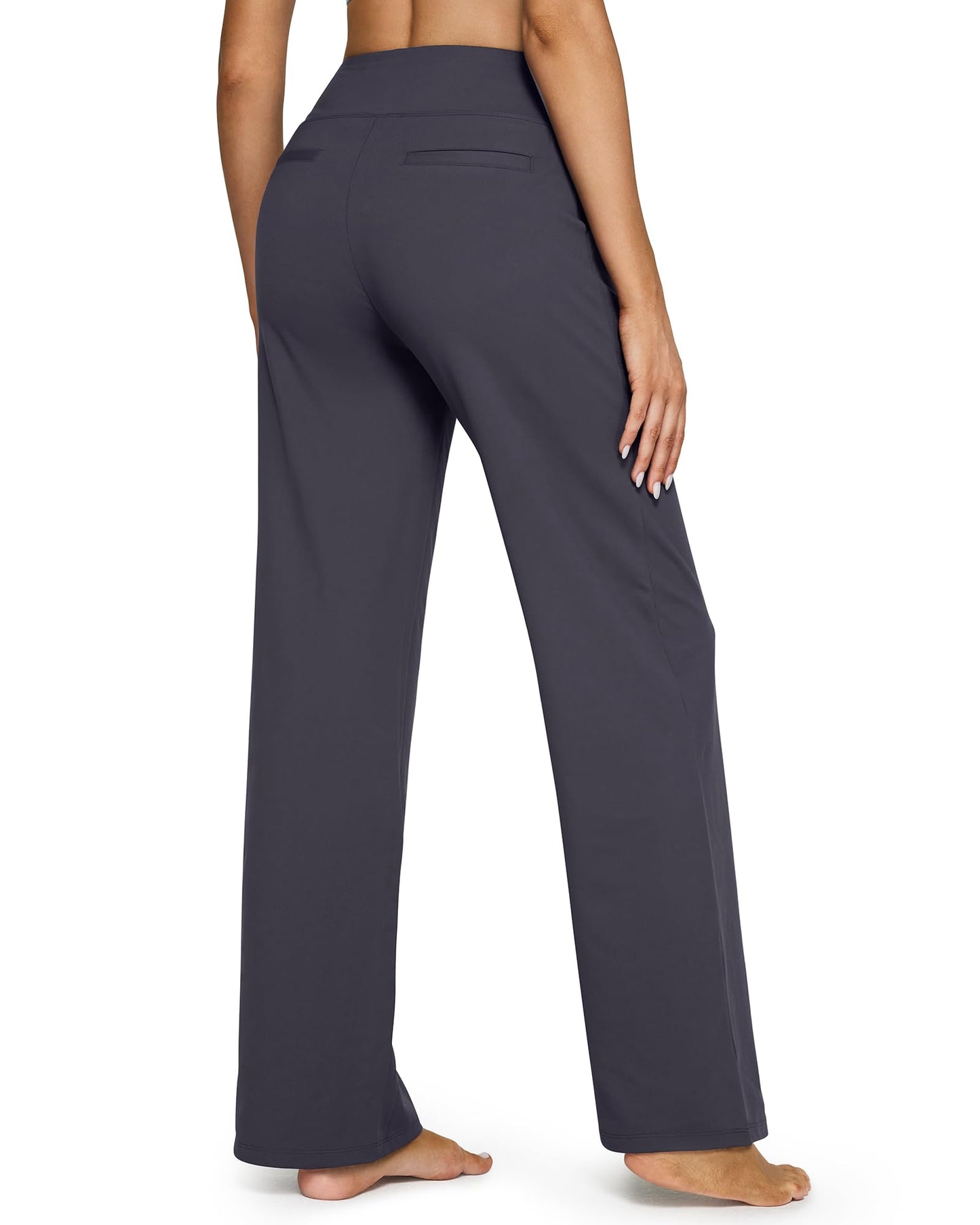 🔥👖Női magas derék Stretch alkalmi jóga széles lábszárú nadrágok