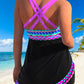 🔥👙Vestido de baño lila con cordón de ajuste