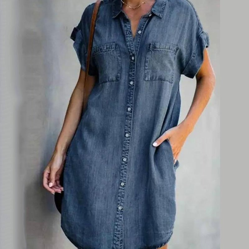 🔥👗【S-5XL】Alkalmi farmer rövid ujjú ruha