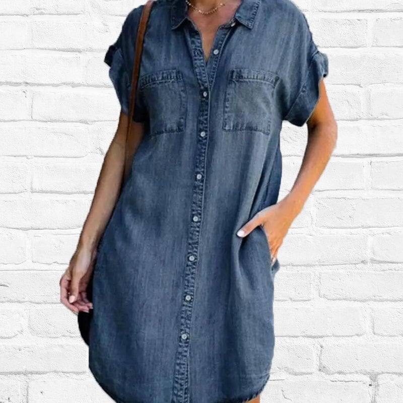 🔥👗【S-5XL】Alkalmi farmer rövid ujjú ruha