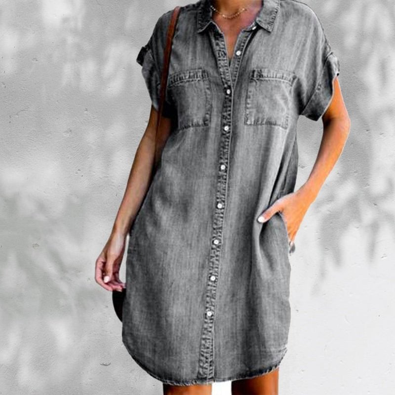 🔥👗【S-5XL】Alkalmi farmer rövid ujjú ruha