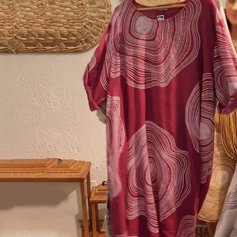 🔥👗Női alkalmi ruhák nyomtatott természetes vászonból