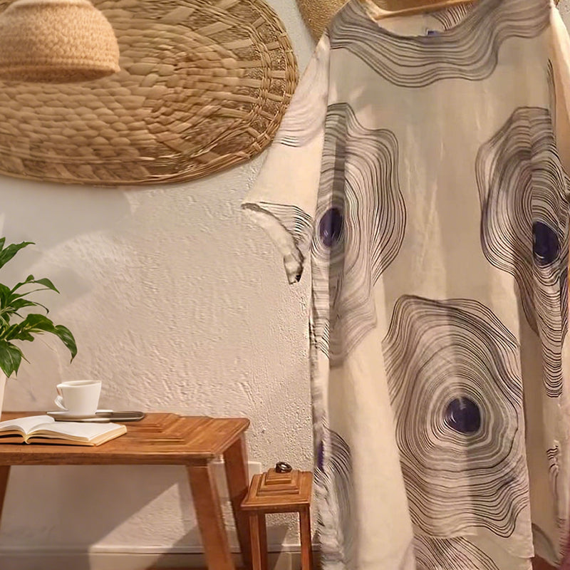 🔥👗Női alkalmi ruhák nyomtatott természetes vászonból
