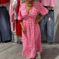🔥👗 Női V-nyakú nyomtatott Boho ruha – könnyű és légáteresztő lenvászon anyagból! 💃
